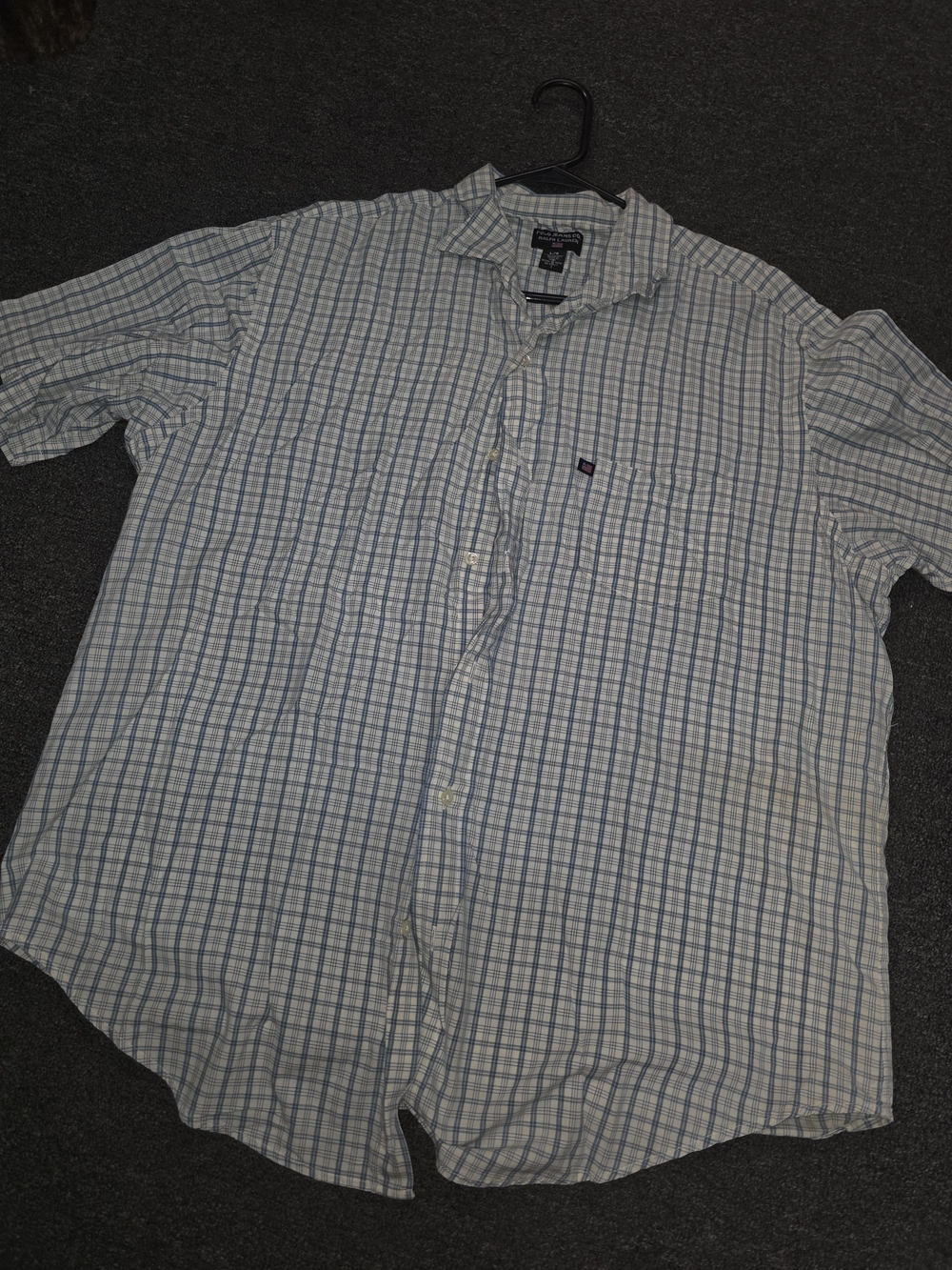 Polo Jeans Co Ralph Lauren Men’s Blue Plaid Short-Sleeve Button-Down Shirt